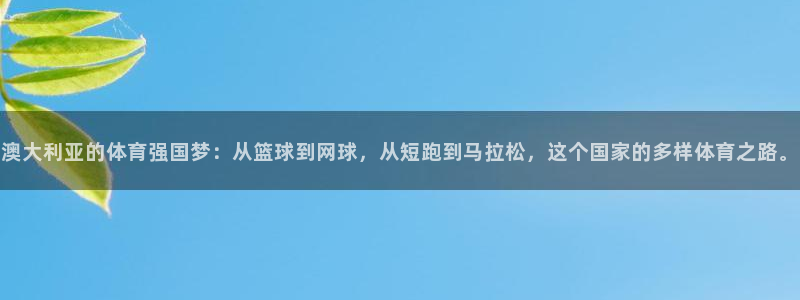 3377体育：澳大利亚的体育强国梦：从篮球到网球，从短跑到马拉松，这个国家的多样体育之路。